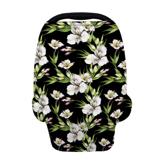 Watercolor Alstroemeria Pattern Print Baby Seat Cover
