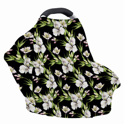 Watercolor Alstroemeria Pattern Print Baby Seat Cover