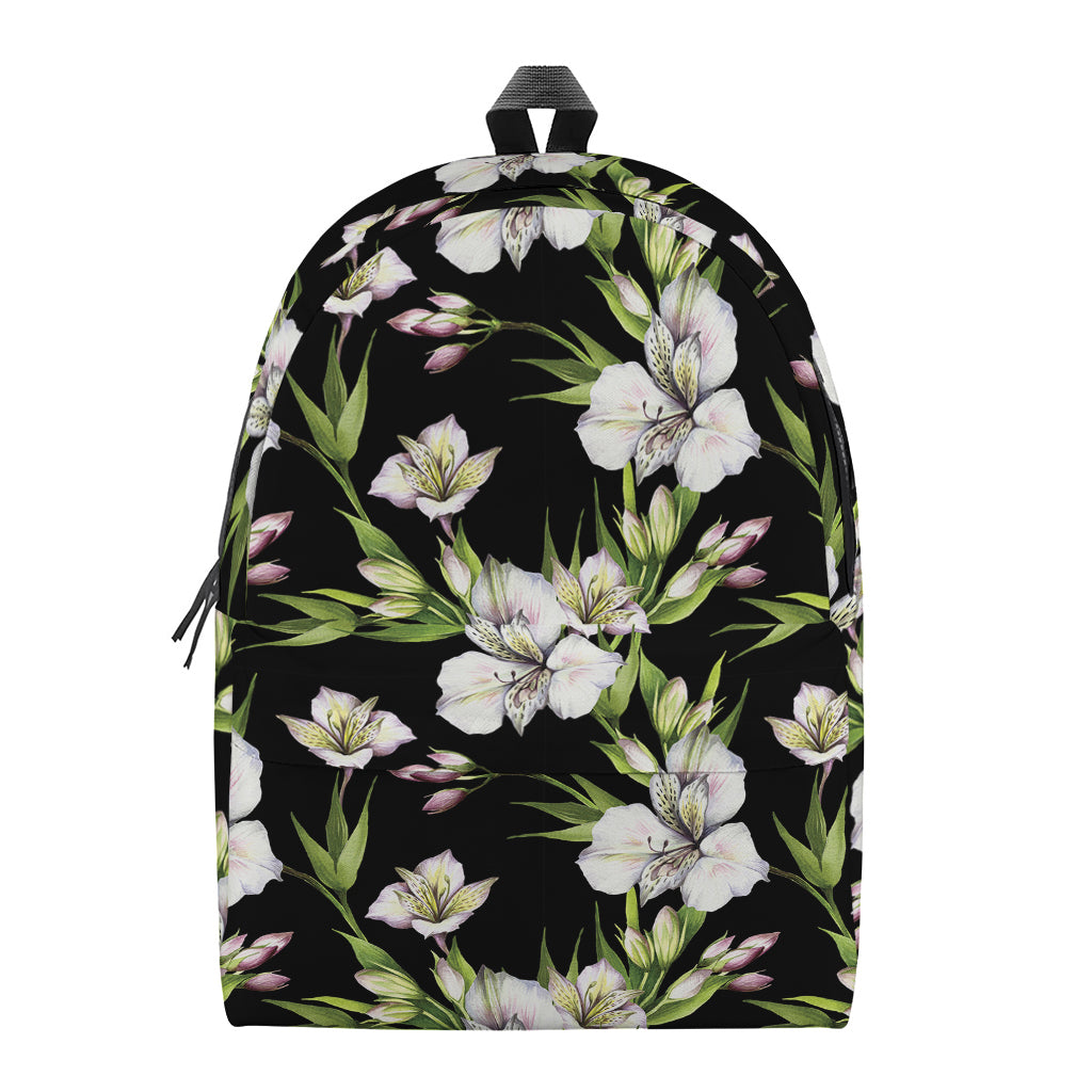 Watercolor Alstroemeria Pattern Print Backpack