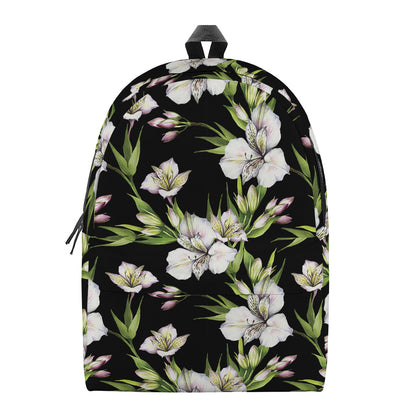 Watercolor Alstroemeria Pattern Print Backpack