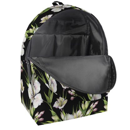 Watercolor Alstroemeria Pattern Print Backpack