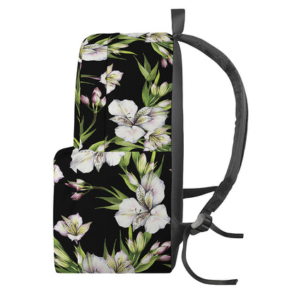Watercolor Alstroemeria Pattern Print Backpack