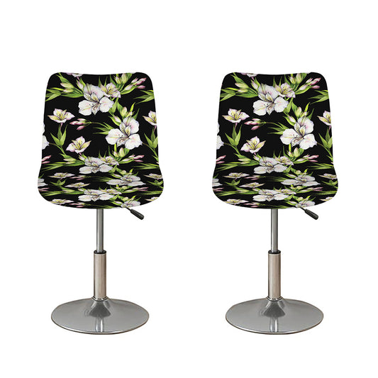 Watercolor Alstroemeria Pattern Print Bar Stool Covers