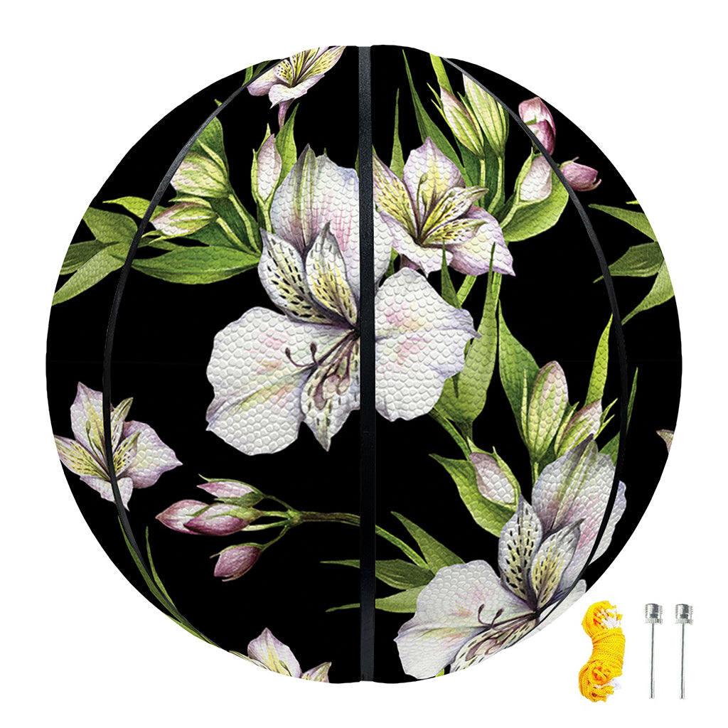 Watercolor Alstroemeria Pattern Print Basketball