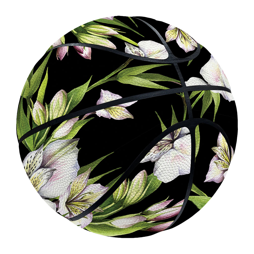 Watercolor Alstroemeria Pattern Print Basketball