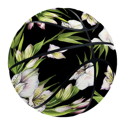 Watercolor Alstroemeria Pattern Print Basketball