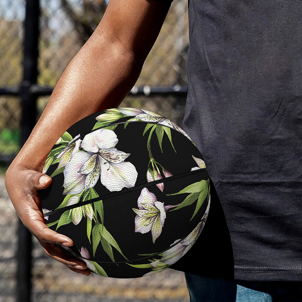 Watercolor Alstroemeria Pattern Print Basketball