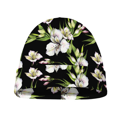 Watercolor Alstroemeria Pattern Print Beanie