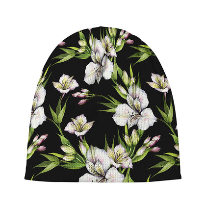 Watercolor Alstroemeria Pattern Print Beanie