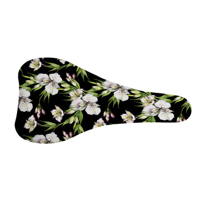 Watercolor Alstroemeria Pattern Print Bicycle Seat Cover