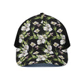 Watercolor Alstroemeria Pattern Print Black Mesh Trucker Hat