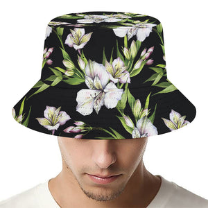 Watercolor Alstroemeria Pattern Print Bucket Hat