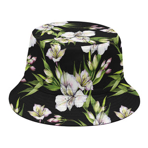 Watercolor Alstroemeria Pattern Print Bucket Hat