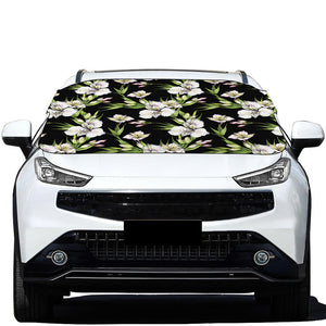 Watercolor Alstroemeria Pattern Print Car Windshield Snow Cover