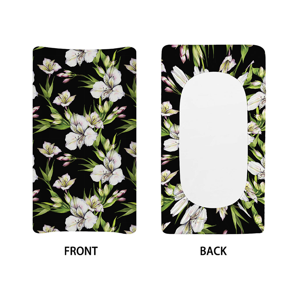 Watercolor Alstroemeria Pattern Print Changing Pad Cover