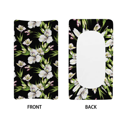 Watercolor Alstroemeria Pattern Print Changing Pad Cover