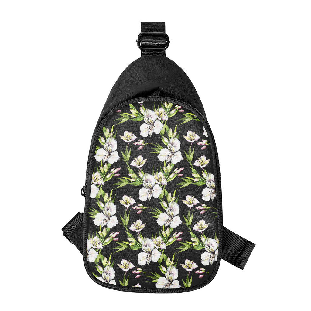 Watercolor Alstroemeria Pattern Print Chest Bag