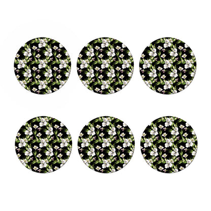 Watercolor Alstroemeria Pattern Print Coaster Set