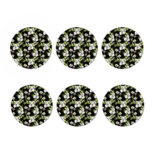 Watercolor Alstroemeria Pattern Print Coaster Set