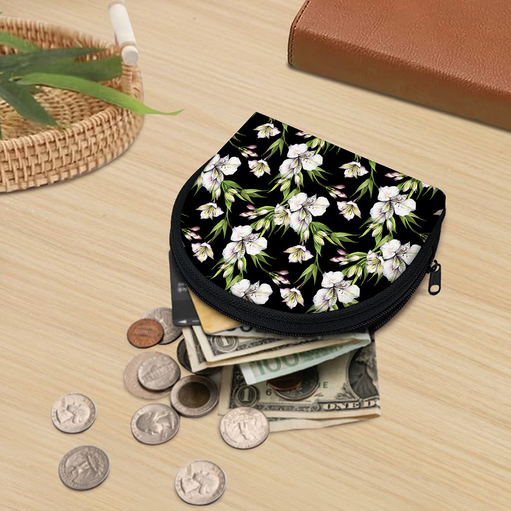 Watercolor Alstroemeria Pattern Print Coin Purse