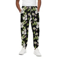 Watercolor Alstroemeria Pattern Print Cotton Sweatpants