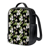 Watercolor Alstroemeria Pattern Print Crossbody Lunch Bag