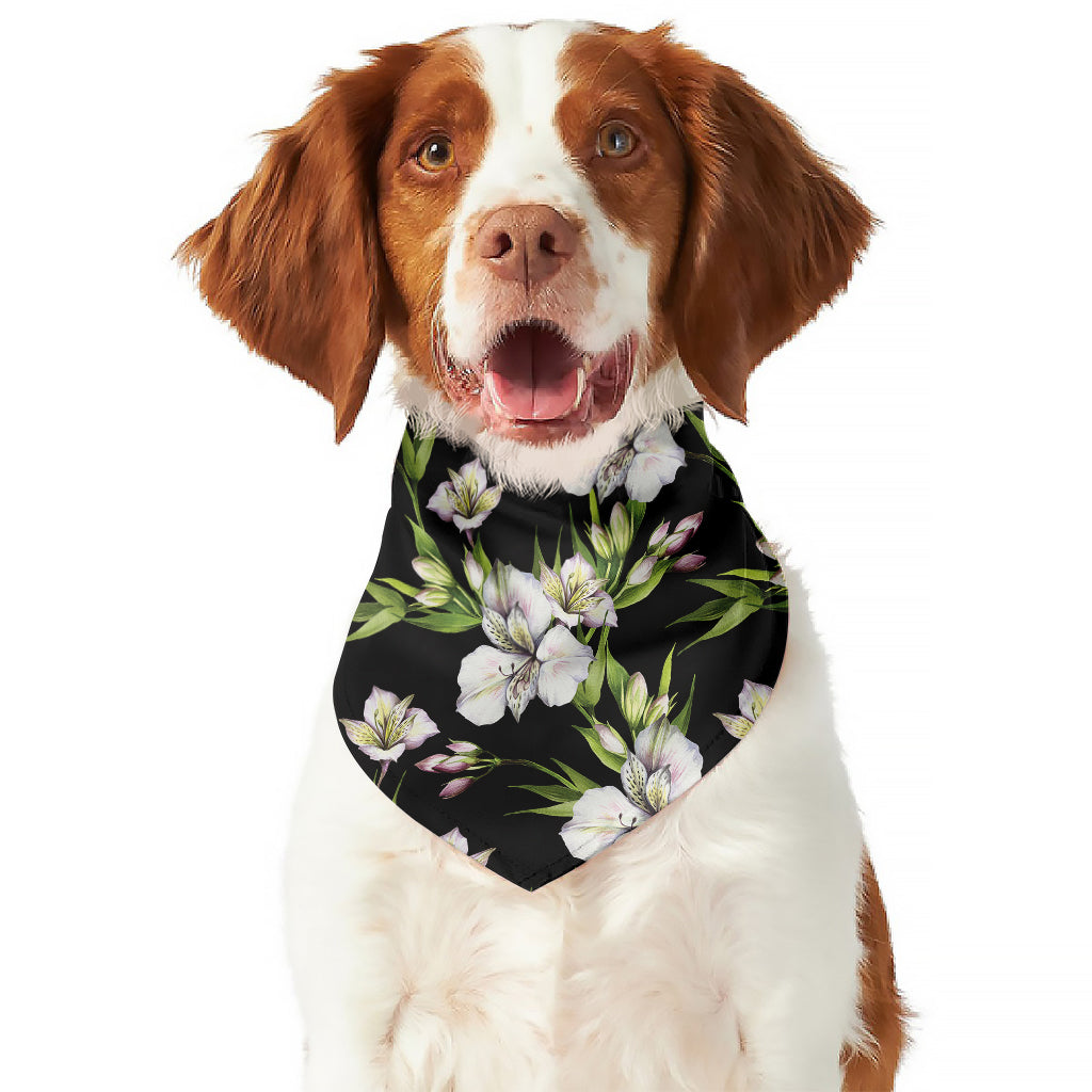 Watercolor Alstroemeria Pattern Print Dog Bandana