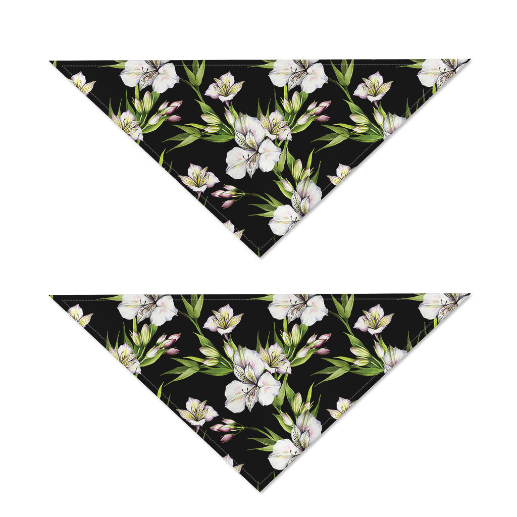 Watercolor Alstroemeria Pattern Print Dog Bandana