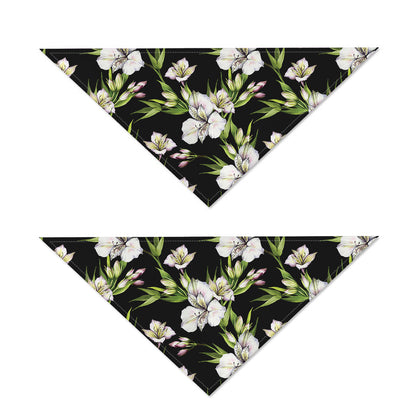 Watercolor Alstroemeria Pattern Print Dog Bandana