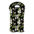 Watercolor Alstroemeria Pattern Print Double Neoprene Wine Tote
