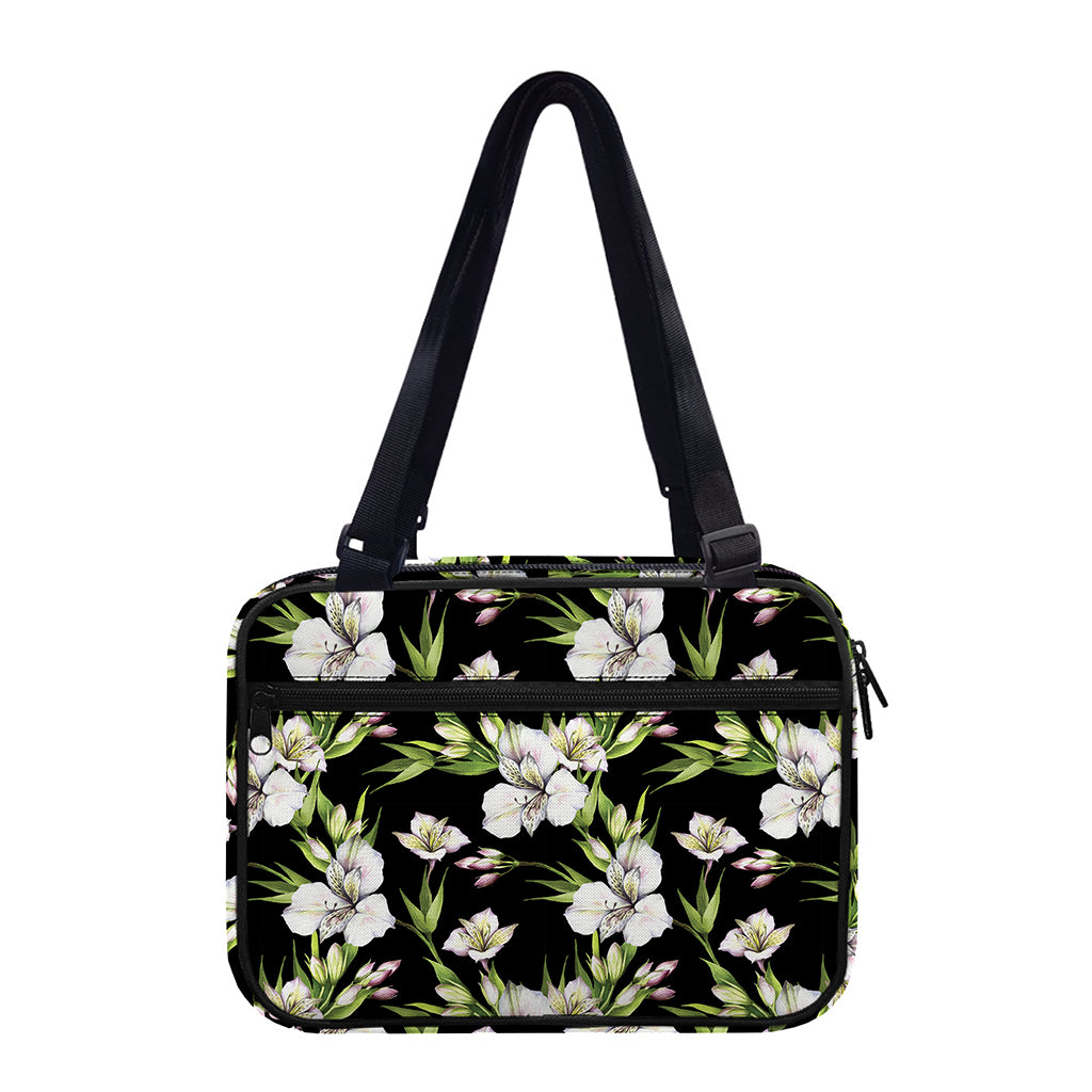 Watercolor Alstroemeria Pattern Print Double Strap Bible Bag