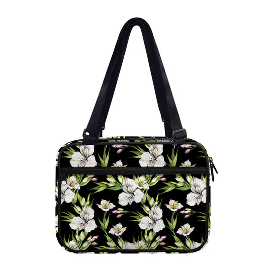 Watercolor Alstroemeria Pattern Print Double Strap Bible Bag