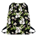 Watercolor Alstroemeria Pattern Print Drawstring Backpack