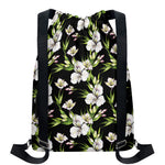Watercolor Alstroemeria Pattern Print Drawstring Backpack