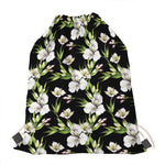 Watercolor Alstroemeria Pattern Print Drawstring Bag