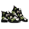 Watercolor Alstroemeria Pattern Print Flat Ankle Boots