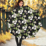 Watercolor Alstroemeria Pattern Print Foldable Umbrella