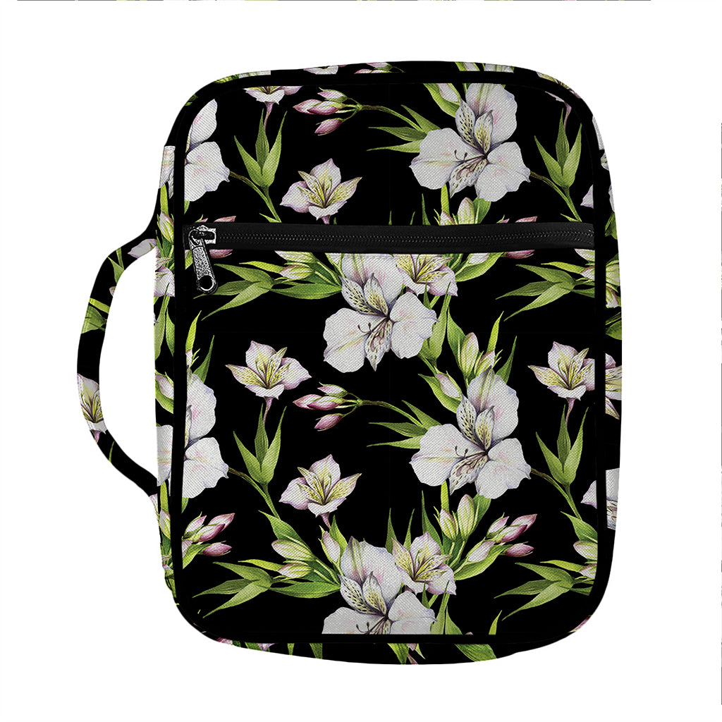 Watercolor Alstroemeria Pattern Print Front Pocket Bible Bag