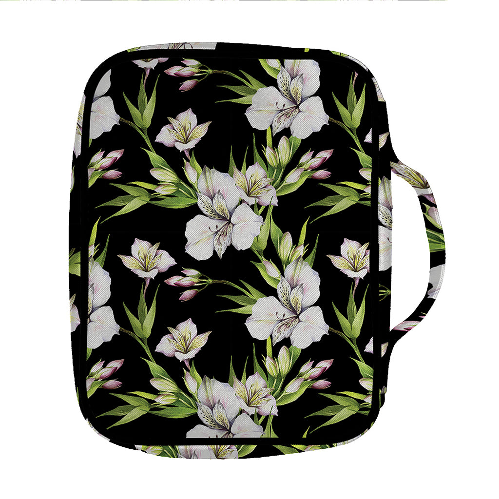 Watercolor Alstroemeria Pattern Print Front Pocket Bible Bag