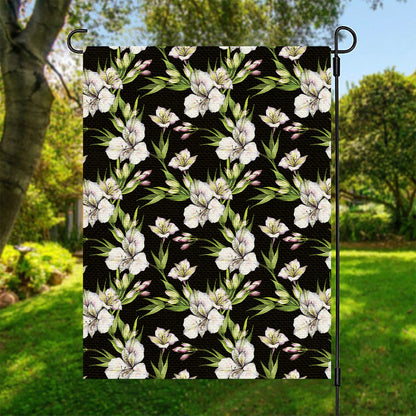 Watercolor Alstroemeria Pattern Print Garden Flag