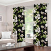 Watercolor Alstroemeria Pattern Print Grommet Curtains