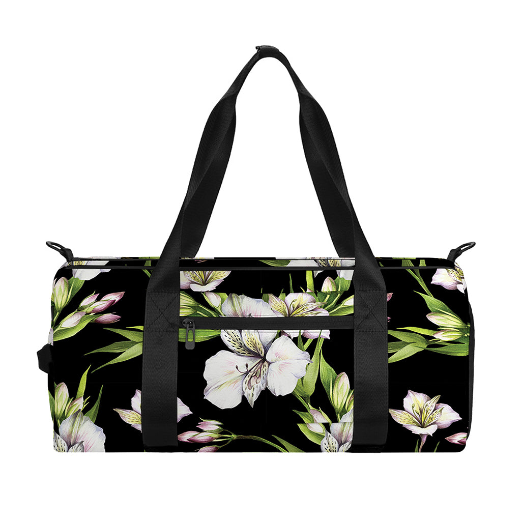 Watercolor Alstroemeria Pattern Print Gym Bag