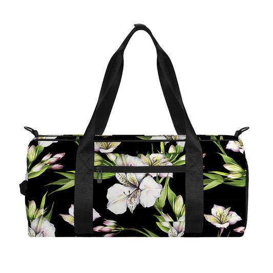 Watercolor Alstroemeria Pattern Print Gym Bag