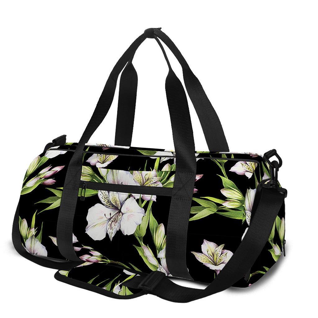 Watercolor Alstroemeria Pattern Print Gym Bag