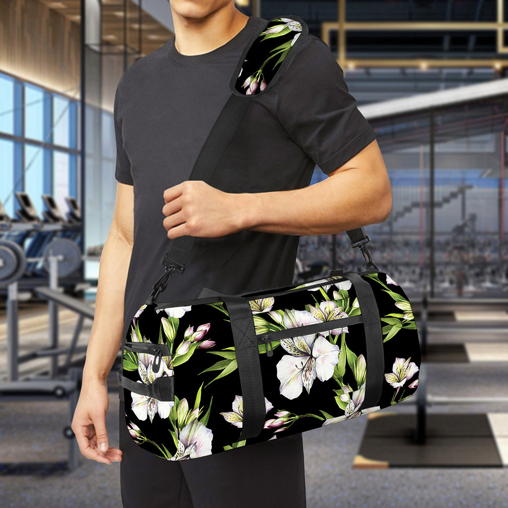 Watercolor Alstroemeria Pattern Print Gym Bag
