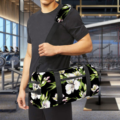 Watercolor Alstroemeria Pattern Print Gym Bag