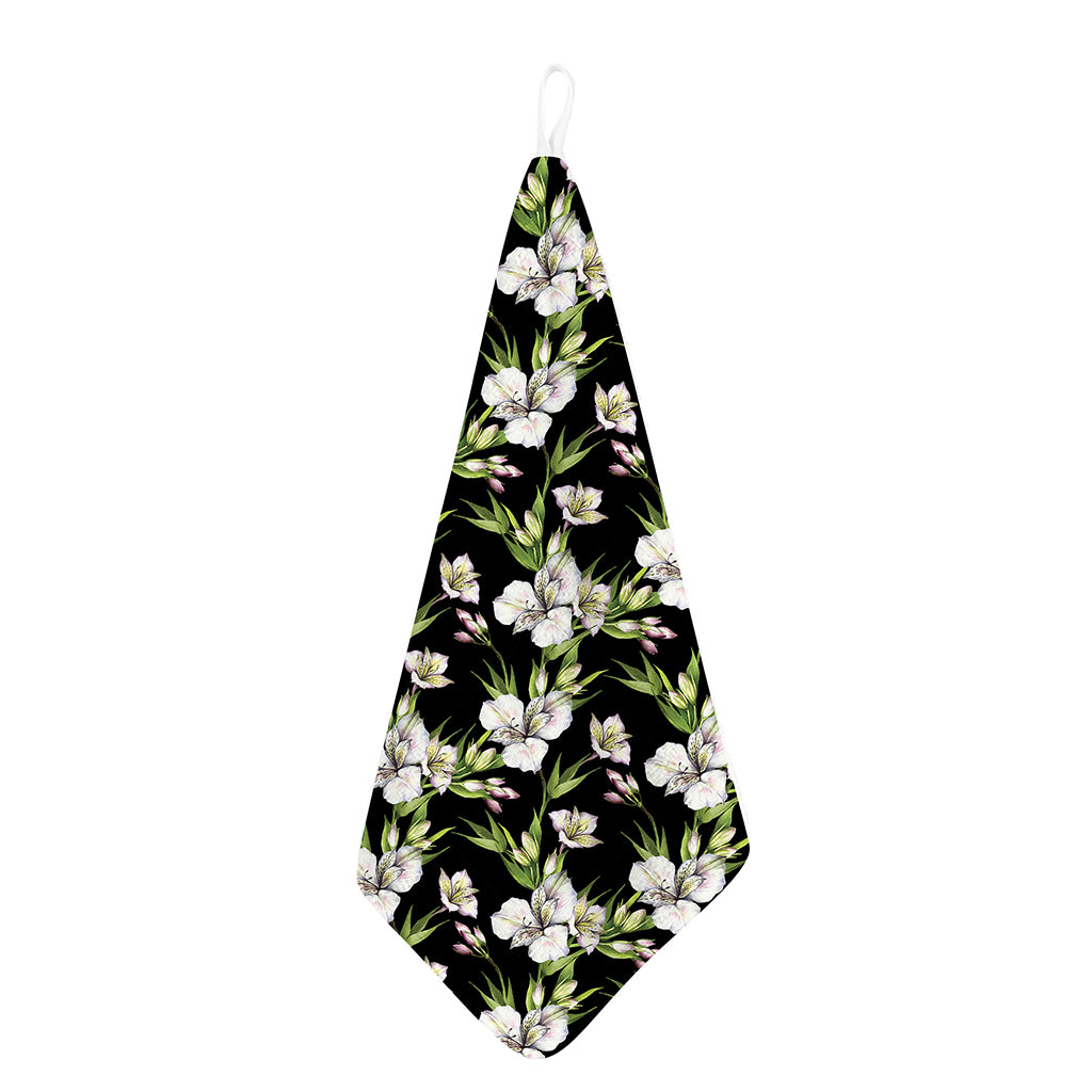 Watercolor Alstroemeria Pattern Print Hand Towel