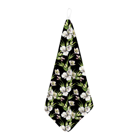 Watercolor Alstroemeria Pattern Print Hand Towel