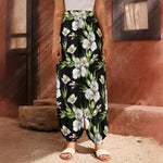Watercolor Alstroemeria Pattern Print Harem Pants