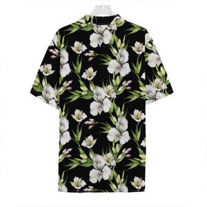 Watercolor Alstroemeria Pattern Print Hawaiian Shirt